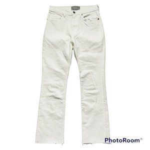 Everlane The Kick Crop Jeans White Cotton Hi Rise Size 25 Regular Five Pocket